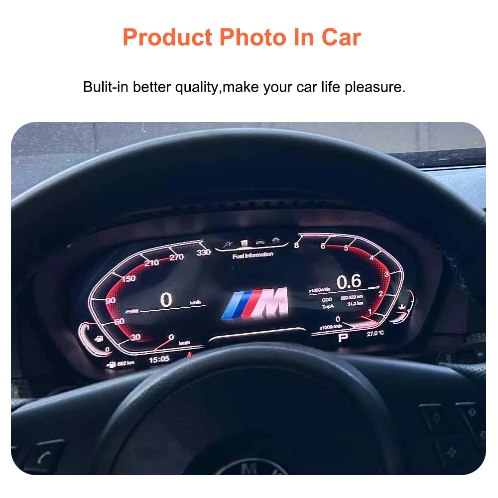 Bonroad 12,3-Zoll Digitales LCD-Armaturenbrett für BMW 5er Serie E60 E61 E63 E64 CCC CIC Tachometer Cockpit Virtuelles Panel – Detail 9