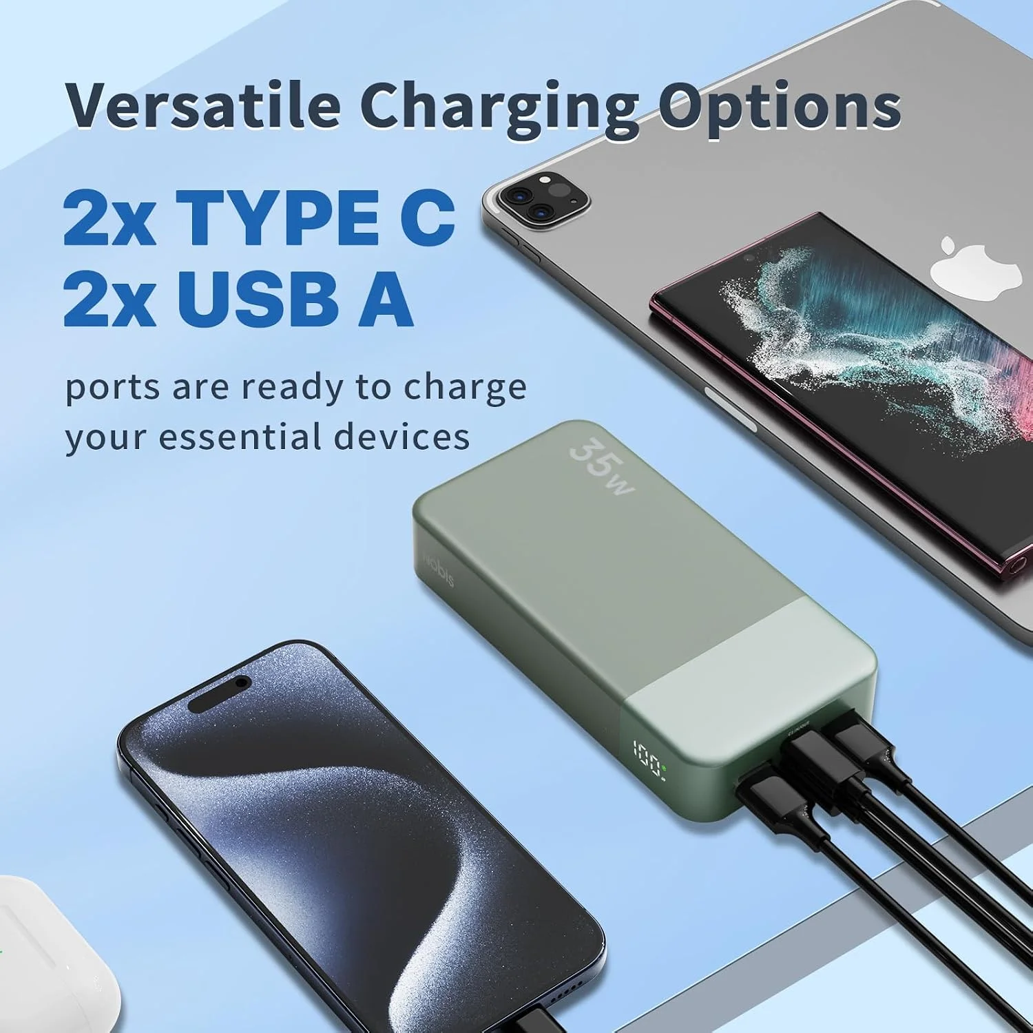 NOBIS Portable Power Bank 35W - Portable Charger 20000Mah 评论和价格