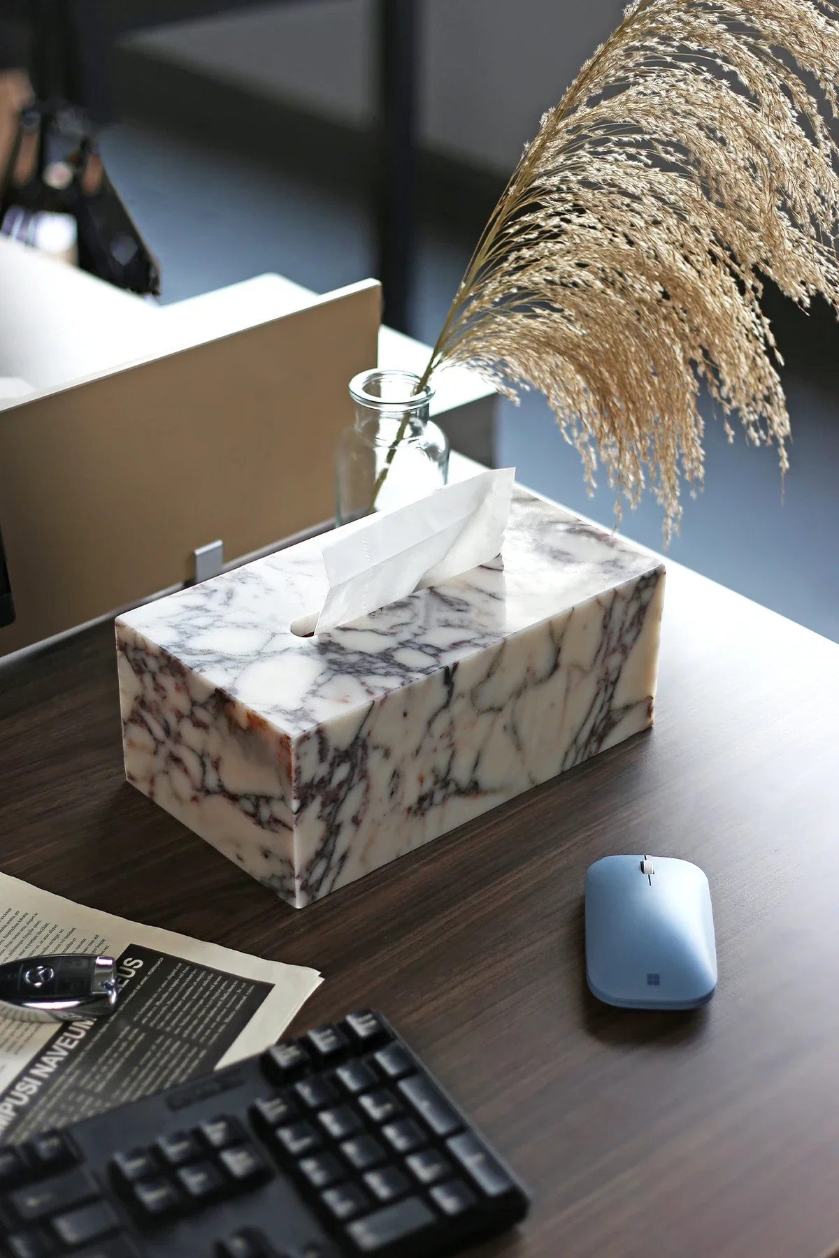 25x14x10 سنتيمتر الفاخرة كالكاتا فيولا الأرجواني الرخام الطبيعي البيج حجر الترافرتين الأنسجة صندوق حامل