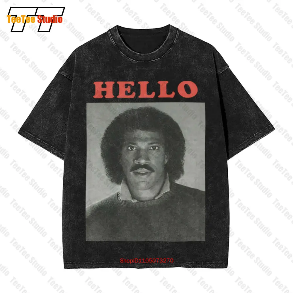 

Винтажная футболка большого размера Lionel Richie Hello Photo 1983, A3PE