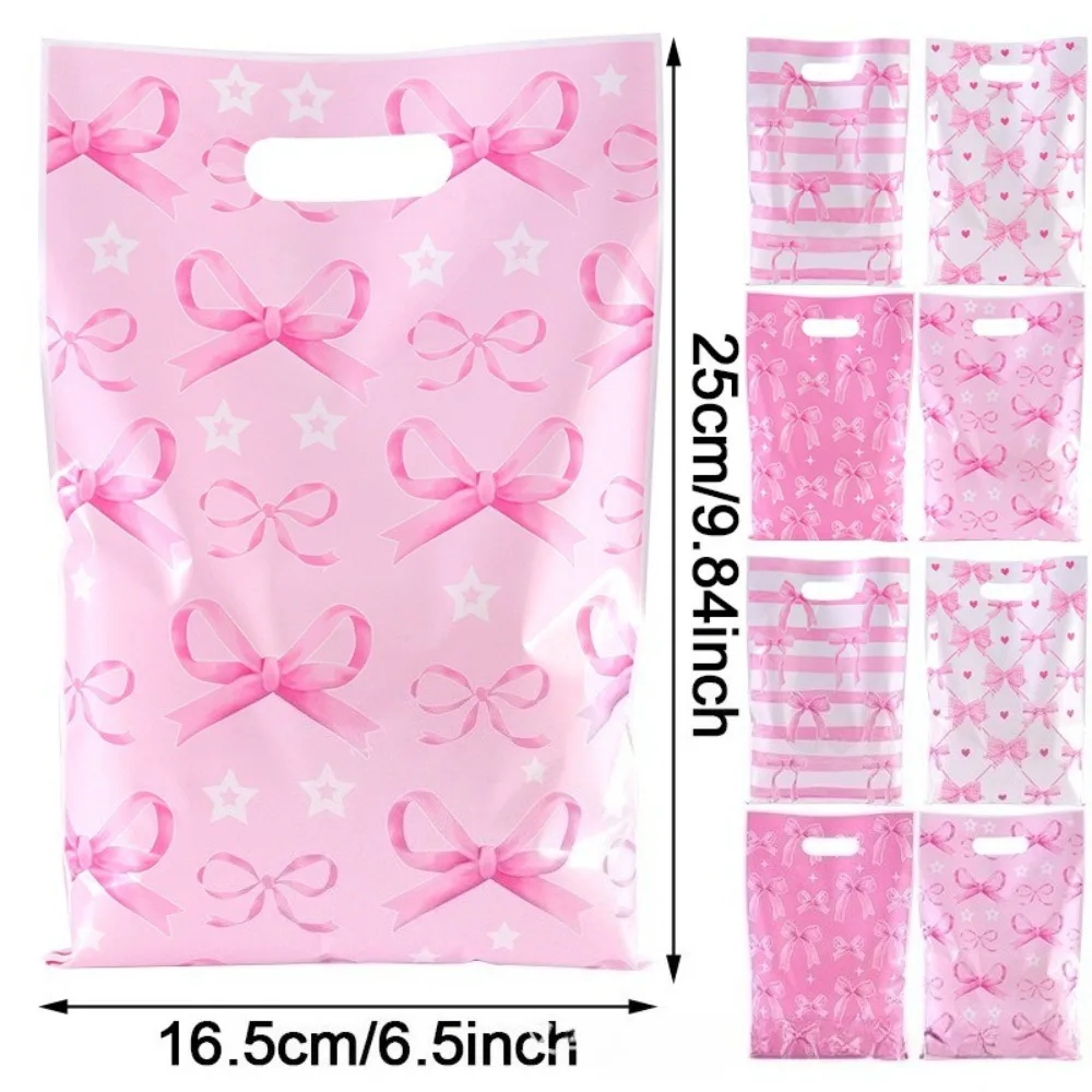 10–60 Stück rosa Schleifen-Dankeschön-Tragetaschen, geeignet für Geburtstagsfeiern, Karneval, Hochzeit, Weihnachten, Neujahr, Jahrestag, Muttertag – Detail 2