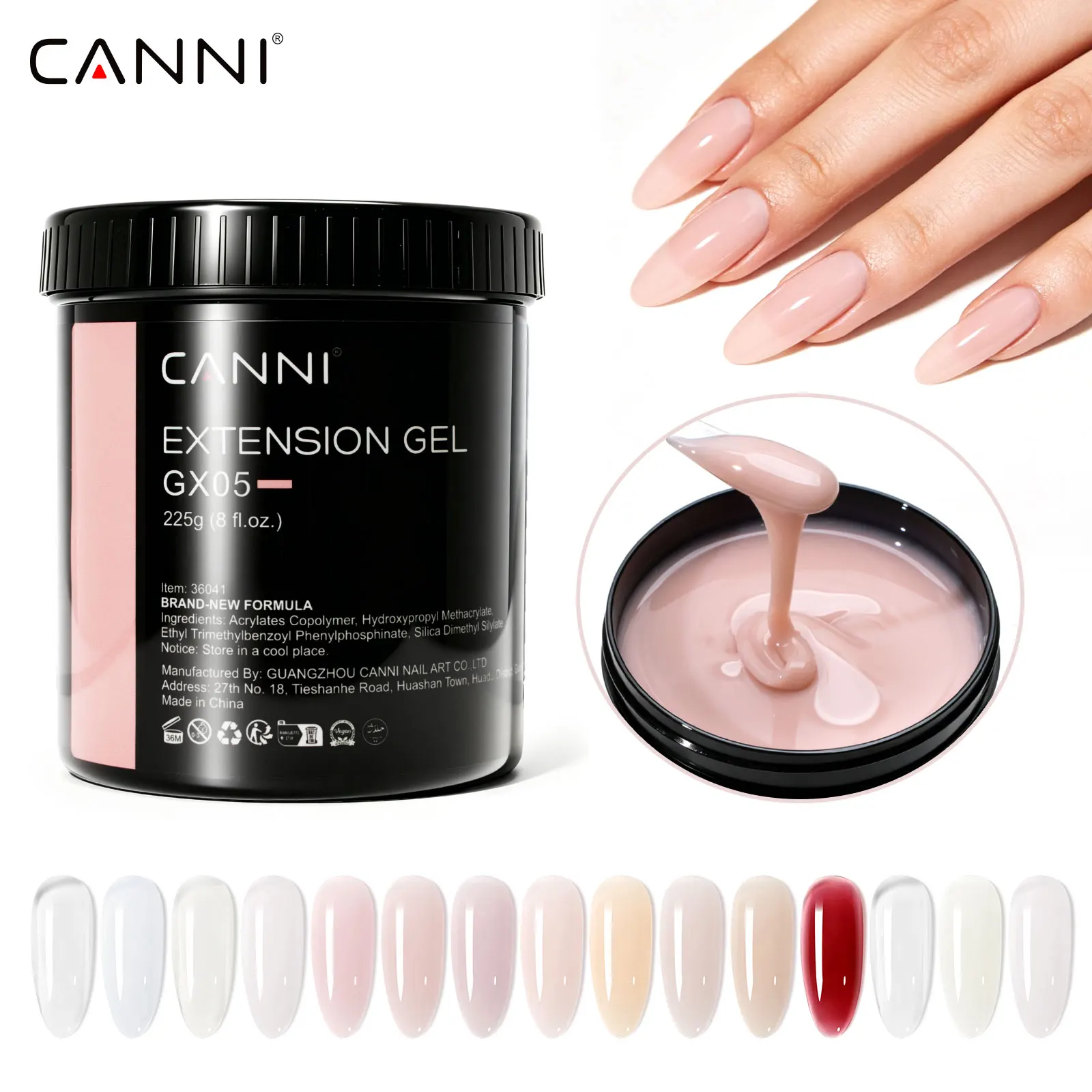 CANNI Builder Extension Gel 225g Salonqualität Natürliche Jelly-Farben Langanhaltend Selbstnivellierend Extra Starkes Gel-Nagelmaterial TPO-frei – Detail 6