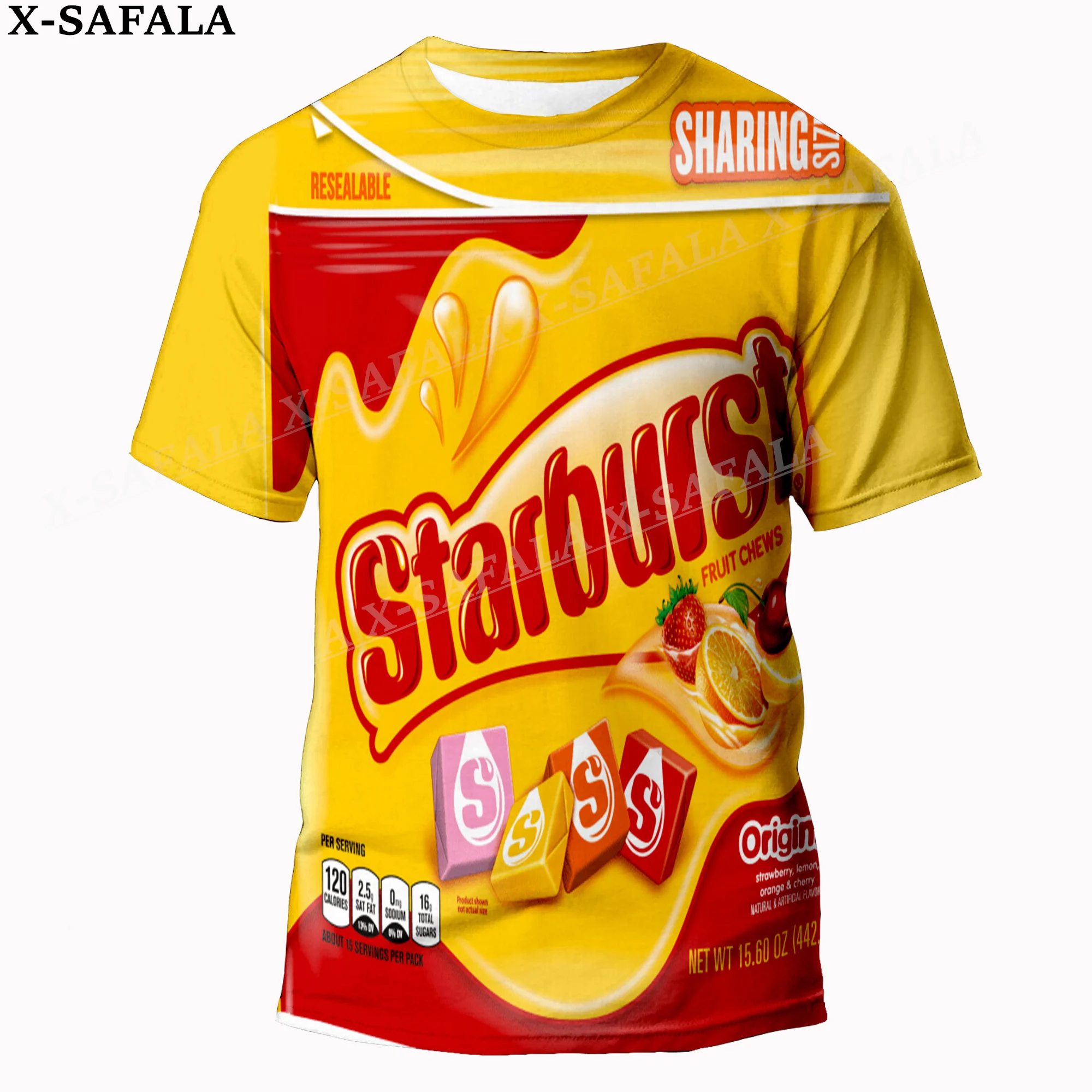 Novelty Funny Candy Food Snack Dessert Customized 3D Printed High Quality Milk Fiber T-shirt Round Neck Men Female Casual Tops-1