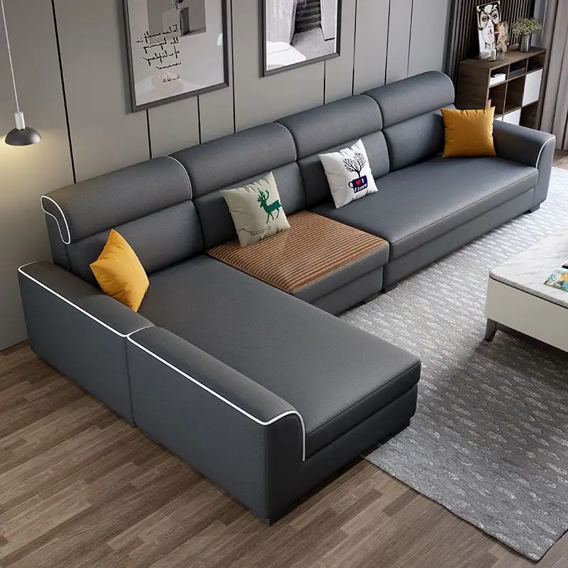 Nanotechnology fabric sofa living room simple modern size latex winter and summer dual-purpose