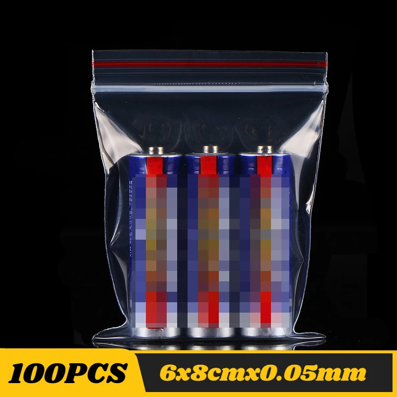 100 STKS PE Ritssluitingszak Transparante Plastic Zakken Sieraden Zip Ritssluiting Hersluitbare Poly Doorzichtige Verpakking Zakken Verschillende Grootte