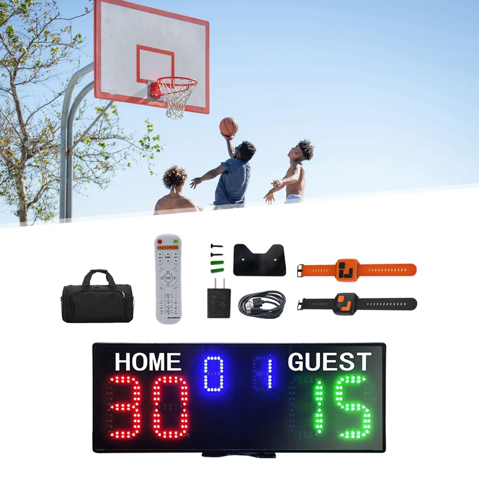 

Digital Scoreboard Basketball Scoreboard Competition Sports Game Score Keeper for Baseball Tennis Volleyball Badminton Football