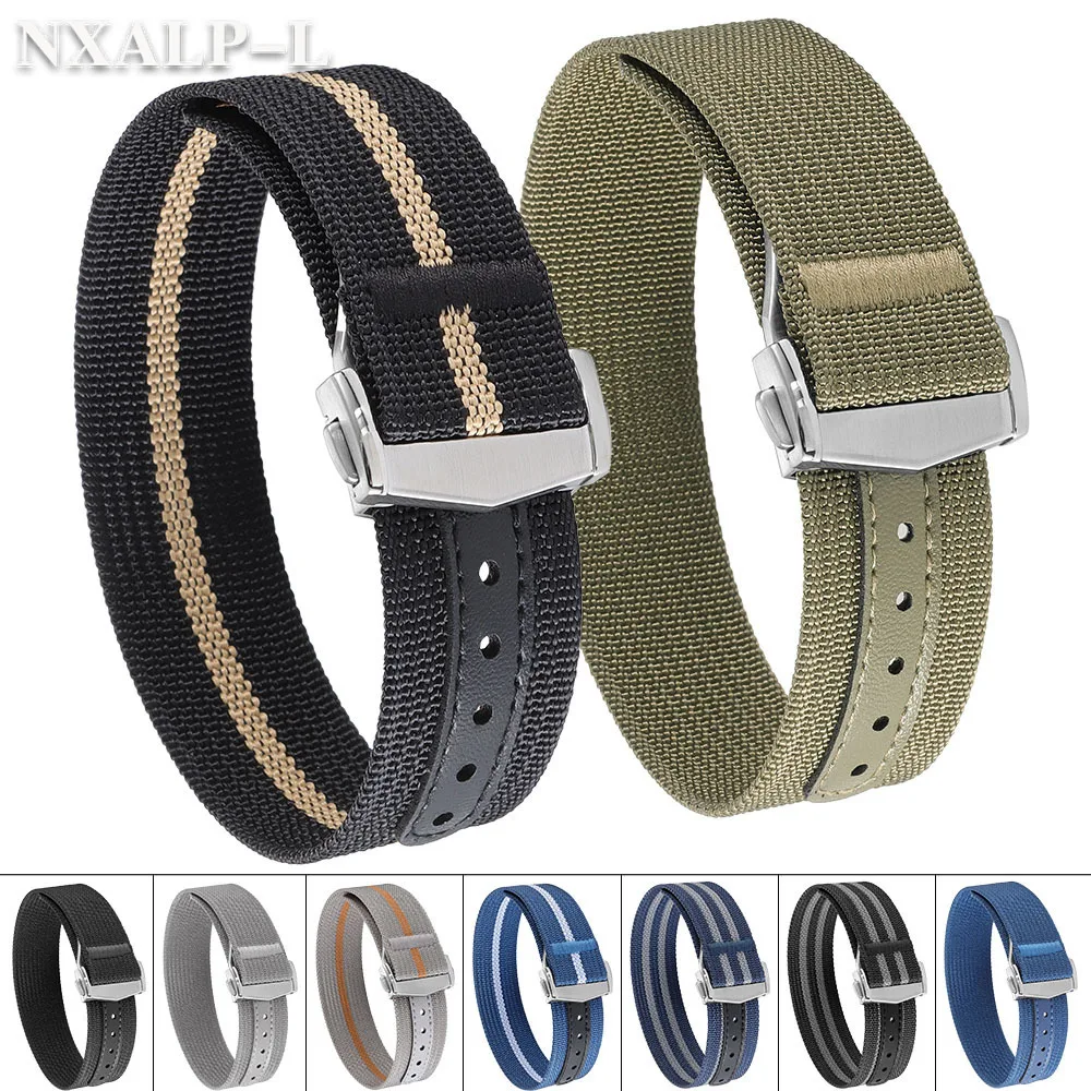 

Ребристый нейлоновый ремешок для часов 20 мм 22 мм для Omega, парусиновый браслет для Tudor for Rolex, мужской военный спортивный ремешок для часов, складная пряжка