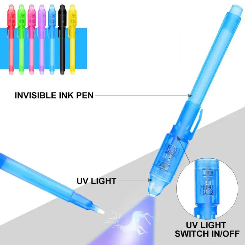 1pc UV Light Pen Invisible Magic Pencil Secret Fluorescent Pen for Writing Pad Kids Child Drawing Painting Board​
