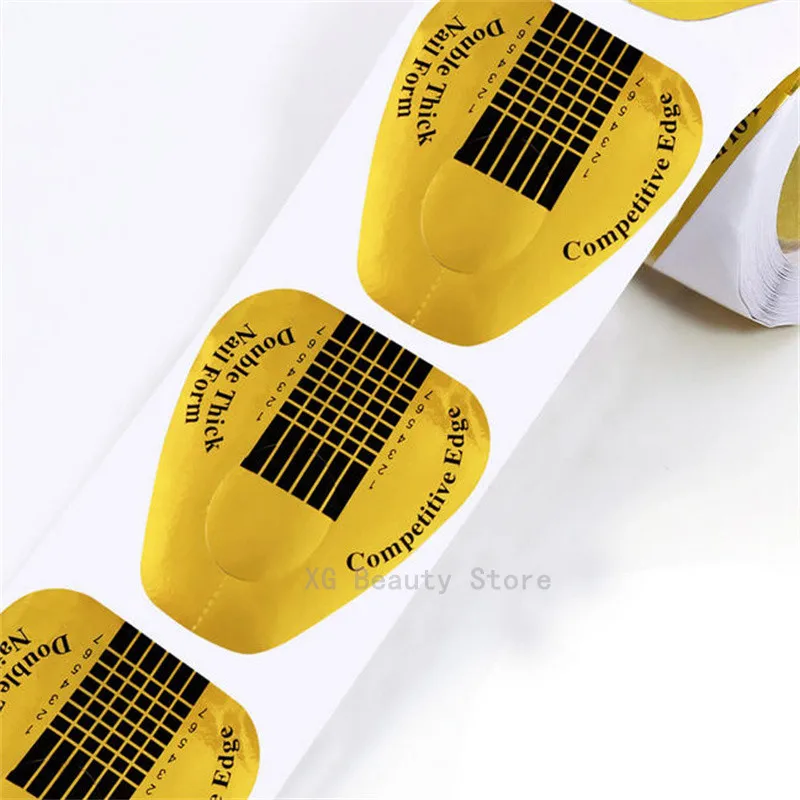 100/200/500PCS French Nail Form Tips Gel UV acrilico Estensione Curl Guide Adesivi Stampo artistico per manicure acrilica