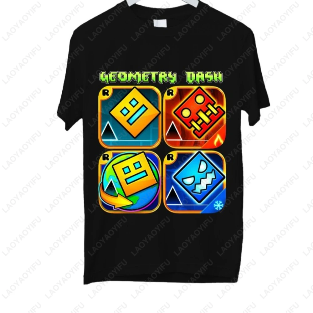 Dash Into Fun” Camiseta Dash Geometry - Personajes de juegos 3D Regalo de cumpleaños Algodón Verano Unisex Estilo adulto Camiseta estampada Tops