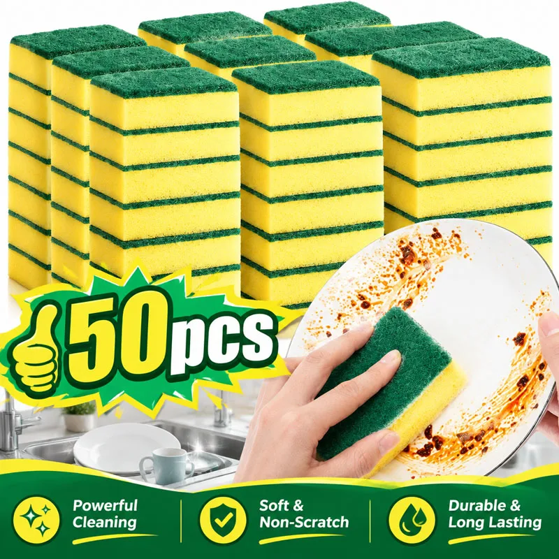 Heavy Duty Scrub Sponge for Cookware Dual-Sided Cleaning Pot Scrubber, Odorless, Long-Lasting, Kitchen and Dishwashing Essential