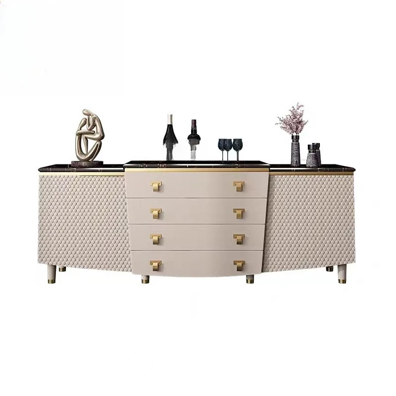 Italian light luxury marble, dining side cabinets, high-end villa restaurant sideboards, wall lockers