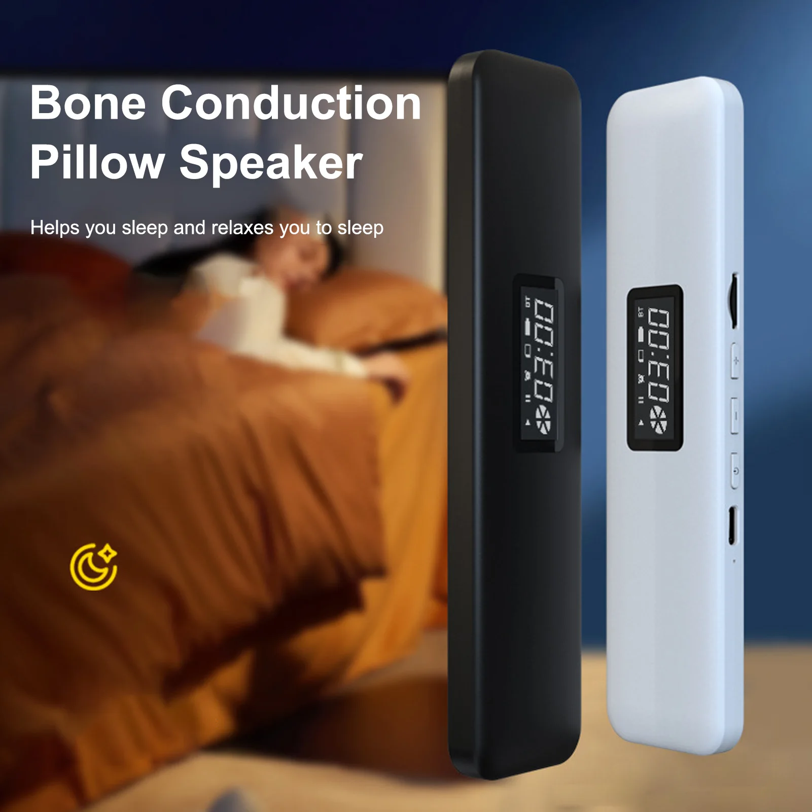 Pillow Speaker Type C Charging Timer Function Wireless Bluetooth Sleep Aid Bone Conduction with Digital Display for Office