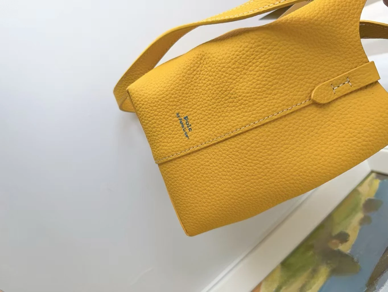 حقيبة سلة صغيرة جديدة من جلد البقر الليتشي الحبوب حقيبة يد Y2K كتف قطري محمول