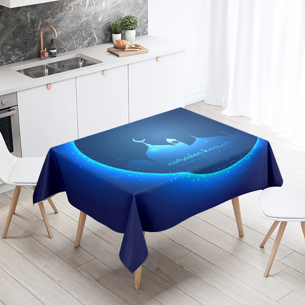 Eid Home Decoration Tablecloth Islamic Muslim Ramadan Tablecloth Table Decoration Waterproof and Anti-fouling