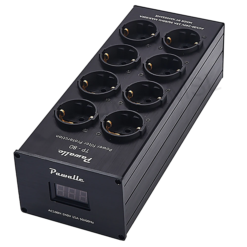 3000W 15A HiFi Power Filter Eu Plug Power Noise Filter Amplifier Power Conditioner EU Outlets Power Strip Purifier Audio Power