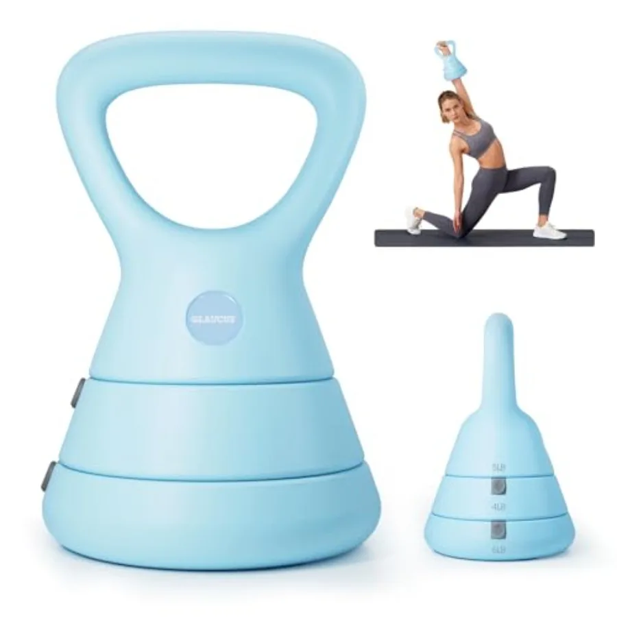 Verstellbares Kettlebell-Set 5lb 9lb 15lb mit Ergonomischem Breitem Griff für Heimfitness Ganzkörper-Krafttraining und Gewichtsreduktion