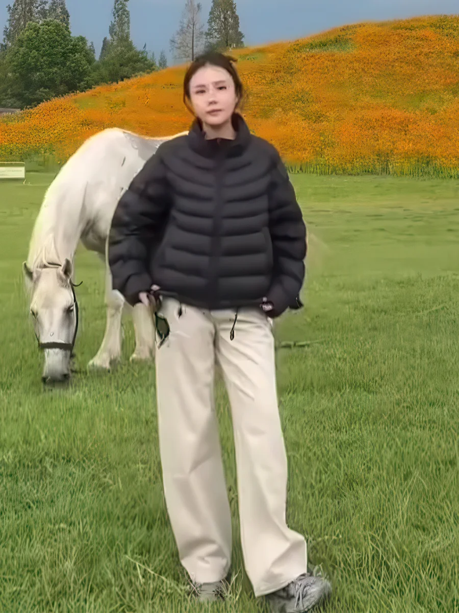 Bla 90 White Du down Puff Jaet المرأة الخريف الشتاء ort الوقوف طوق سليم صالح تنوعا ملابس خارجية دافئة