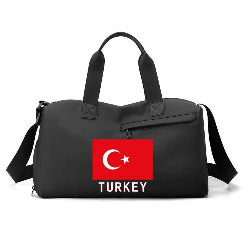

Gym Bag TURKEY Flag Printed Men Women Shoulder Bag Training Basketball Bag Travel Bag Sports PU Handbag Yoga Shoulder Bags