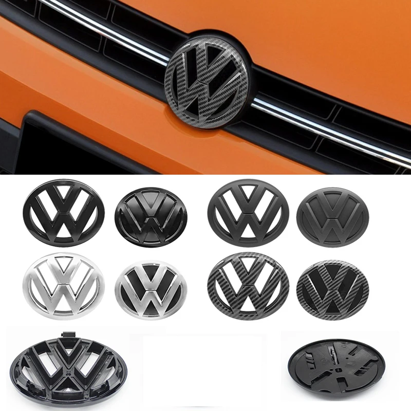 

2Pcs 120mm 110mm Car Styling Front Logo Grille Badge Trunk Emblem 6R0 853 600A /35D 853 630 Polo 2011 2012 2013 Auto Accessories