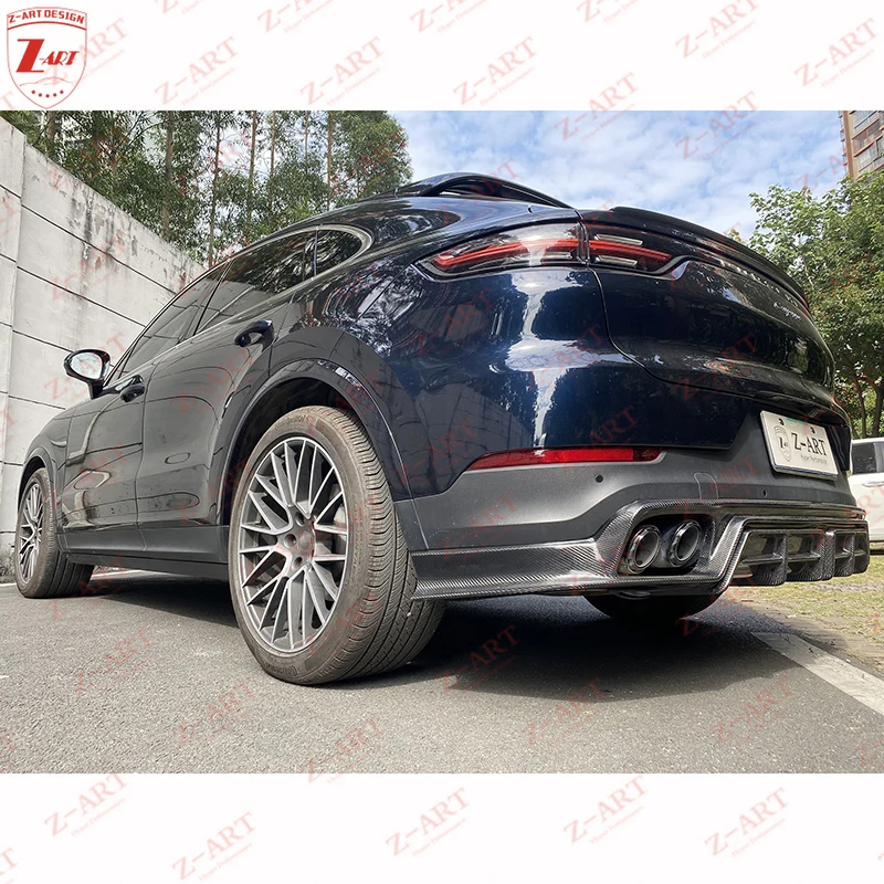 Z-ART für Cayenne-Kohlefaser-Heck diffusor für Porsche 9ya Cayenne-Heck kinn für neuen Cayenne-Heckspoiler für Cayenne E3