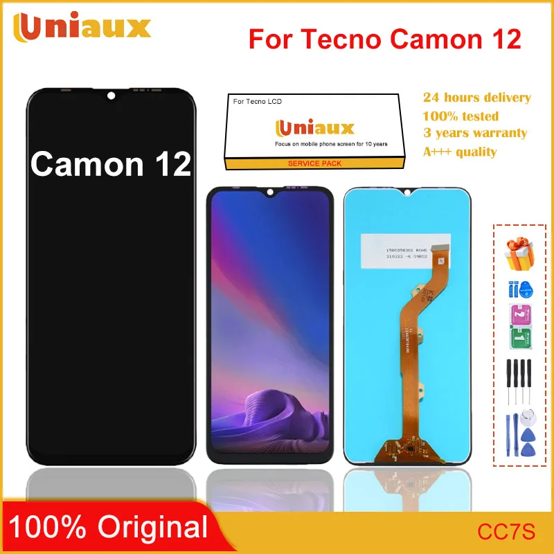 

6.52" Original For Tecno Camon 12 CC7 LCD Display Touch Screen Digitizer Assembly Brand New Camon12 LCD Repair Replacement Part