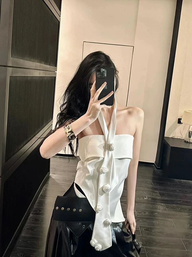 

Модный женский укороченный топ-бюстье Sli Ne в корейском стиле, облегающий, летний, тренд 2025 года, цветной