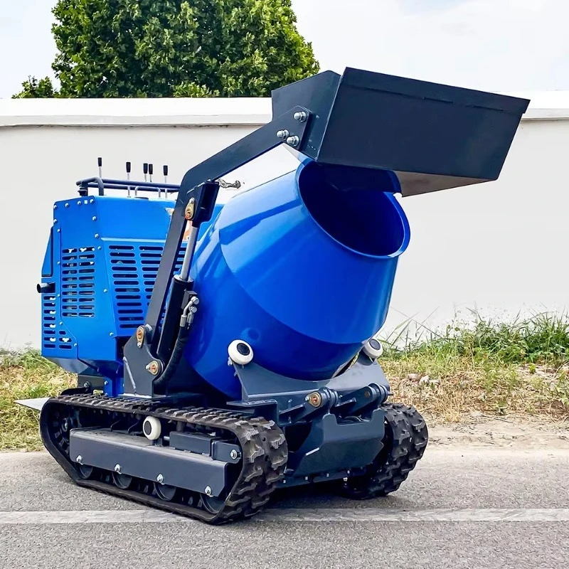 Mini Crawler Mobile Cement Mixer Portable Automatic Track  Small Mini Concrete Mixer Self-loading Tracked