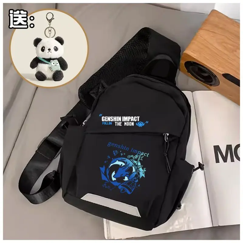 Genshin Impact Element Chest Single Shoulder Middle High School Students Phone For Boys And Girls Anime Crossbody Bag Ani