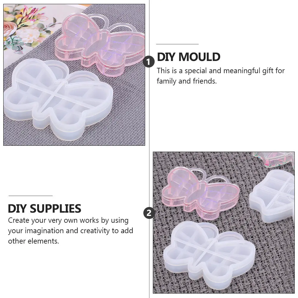

Набор силиконовых форм для эпоксидной смолы: бабочки, кристаллы, для изготовления украшений, подставок, декора для дома