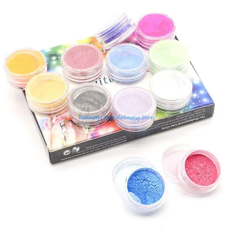 573B 60Pcs Resin Pearl Pigment Mica Powder Glitters Sequains Art Jewelry Making
