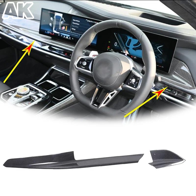 For BMW 7 Series G70 2023-2024 Real Carbon Fiber Car Center Console Dashboard Decorative Car Interior Accessories LHD/RHD