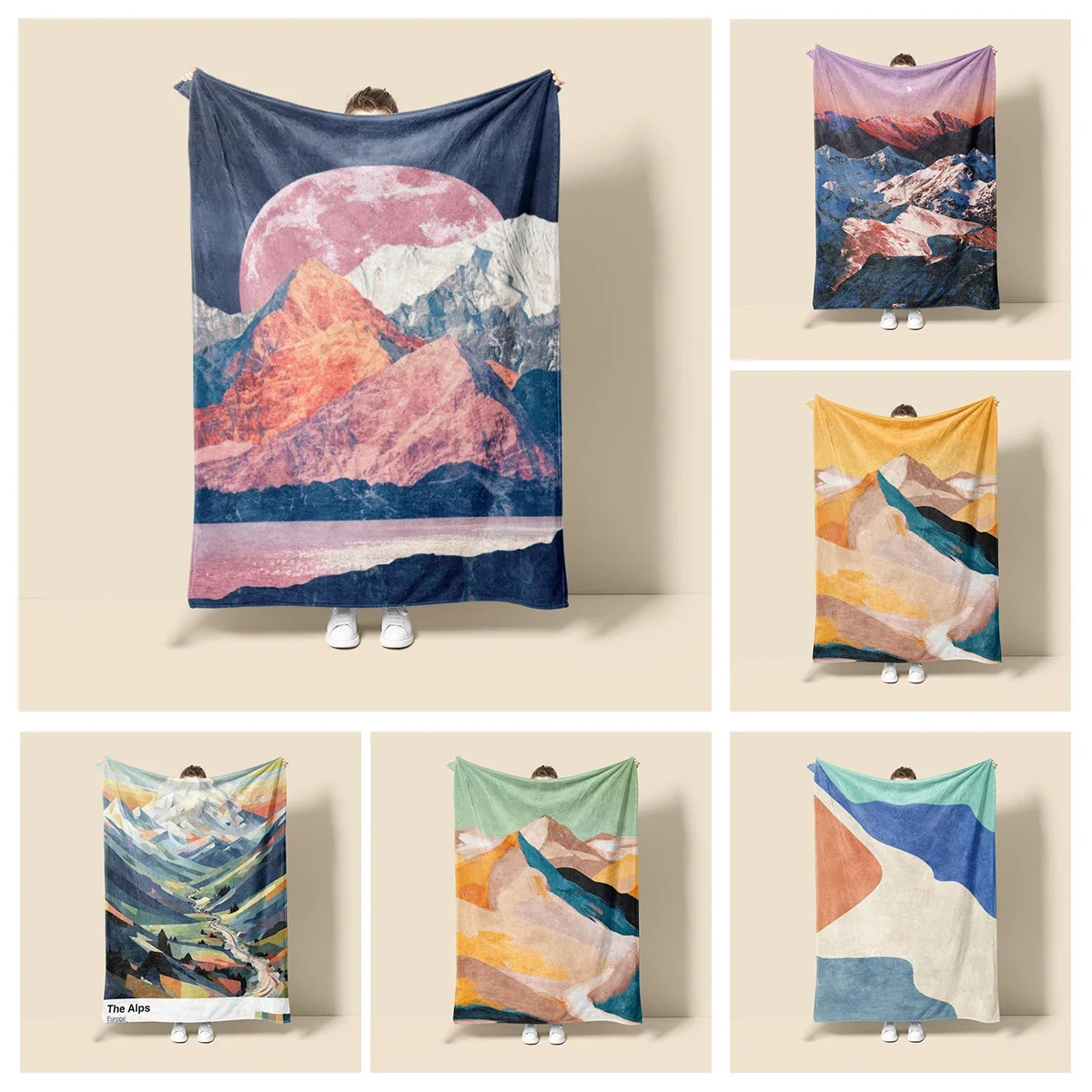 

Home decoration plush Throw Sofa blanket Anime animals Bedspread bed fluffy soft blankets decor Plaid Modern Landscape sky