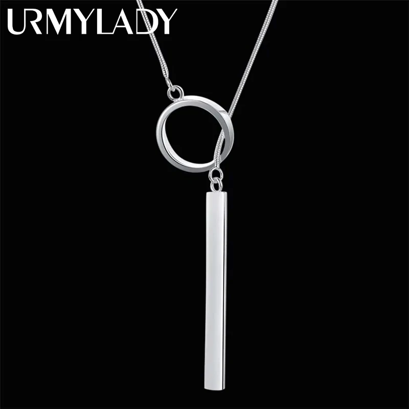 new 925 Sterling Silver Necklace For Women Jewelry 18 inches Creative Round Pendant fashion Christmas gifts Wedding