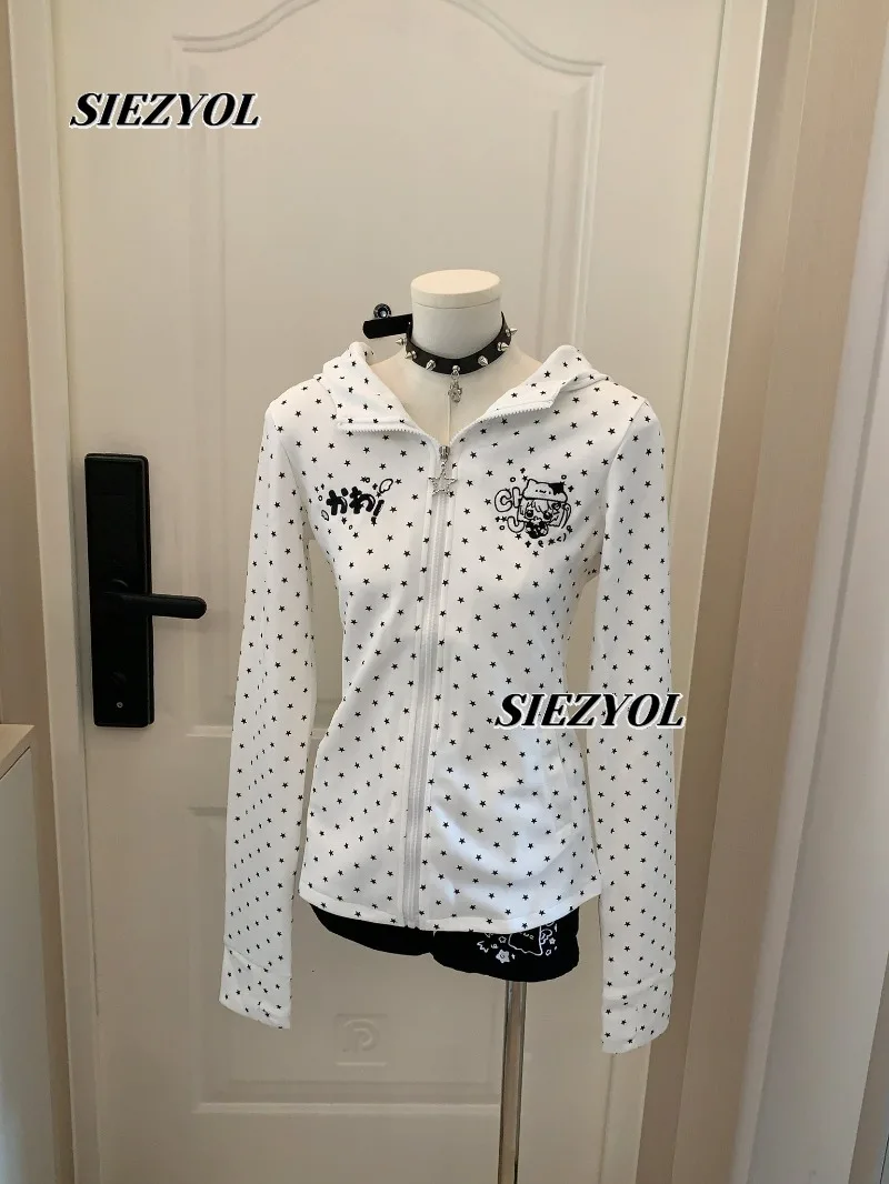 Zipper Embroidery Versatile Daily Slim Fit Hooded Rabbit Ears Long Sleeve Jacket Autumn New Sweet Cute Girls Student Casual Top