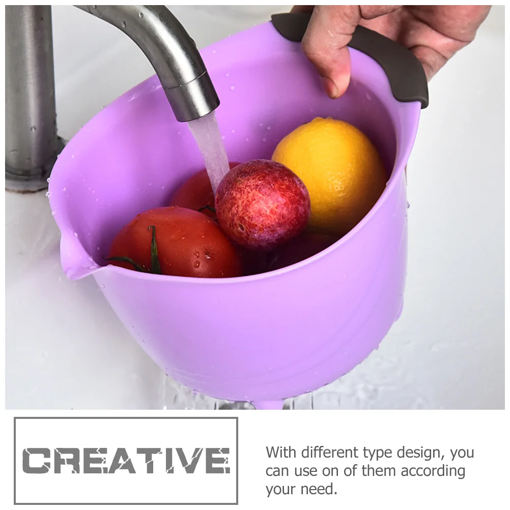 

3pcs Mixing Bowl Set Fruit Washing Pot Salad Container Soup Egg Pot Stackable Lightweight Food Container Dishwasher Safe For