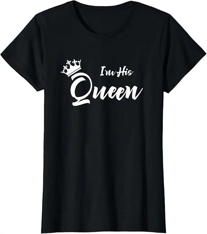 Ich bin ihr König Lustiges T-Shirt für Freund und Freundin Y2k Personalisiertes T-Shirt mit der Aufschrift „Ich bin seine Königin“ Geschenk für Frau, Mann, Jahrestag Kleidung – Detail 20