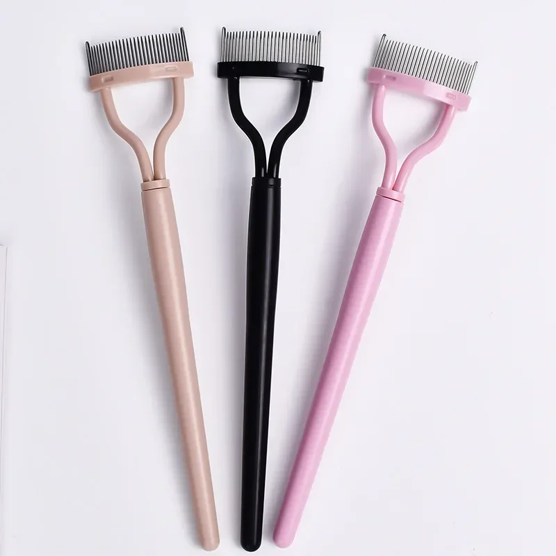 Draagbare Wimperborstel Kam Mascara Curl Eye Lash Roestvrij Staal Wimper Kammen Gereedschap Wimper Krultang Make-Up Lash Separator