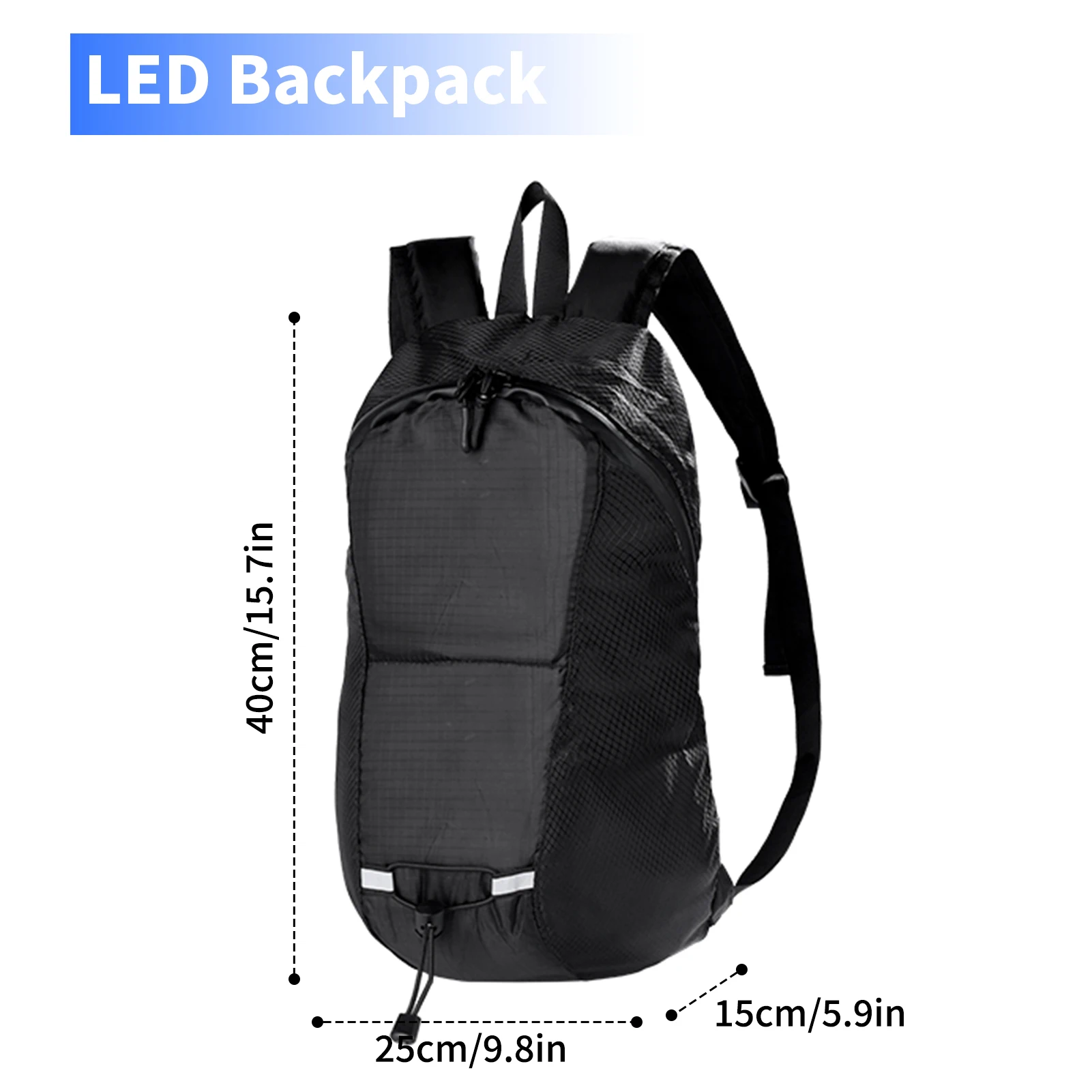 15L Colorful LED Backpack Riding Backpack Outdoor Hiking Backpack For Bike Riding Men Women Lightweight Backpack