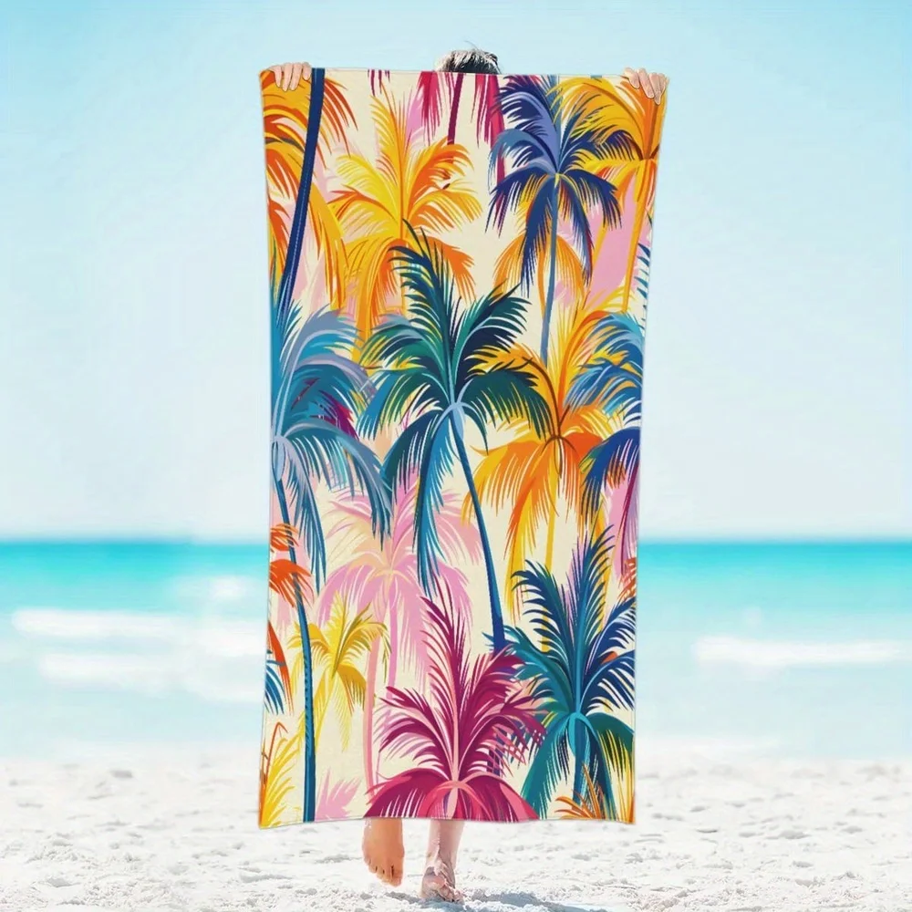 

«Цветное пляжное полотенце из пальмы» — идеально подходит для ярких, забавных и уникальных летних аксессуаров с тропическим шармом и ярким стилем.
