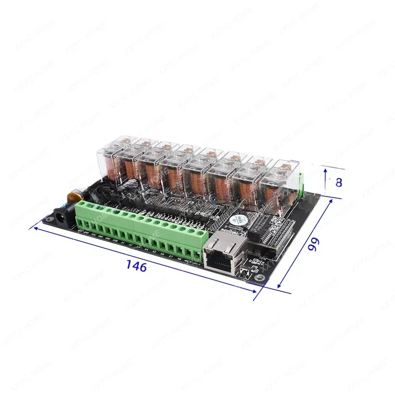 8-way network relay control board module RS485 signal delay timing communication isolation switch input and output