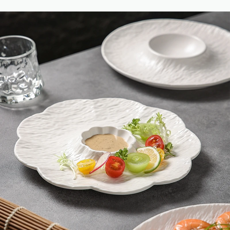 

Flower Shaped Dumpling Plate Seasoning Dish Ceramics Dining Plates Serving Plate Dessert Sushi Plates Fruit