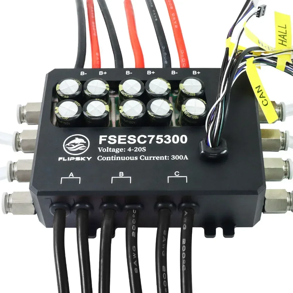 FSESC 75300 84V 350A High Current ESC Base On Vesc With Aluminum Case Water Cooling Enclosure For E-Foil Fighting Robot