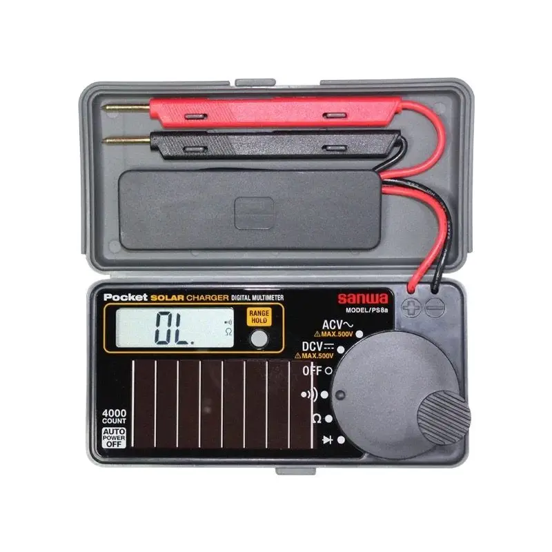 Sanwa PS8a Digital Multimeters / Pocket Type, Solar charge battery DMM, Resistance / On / Diode Test