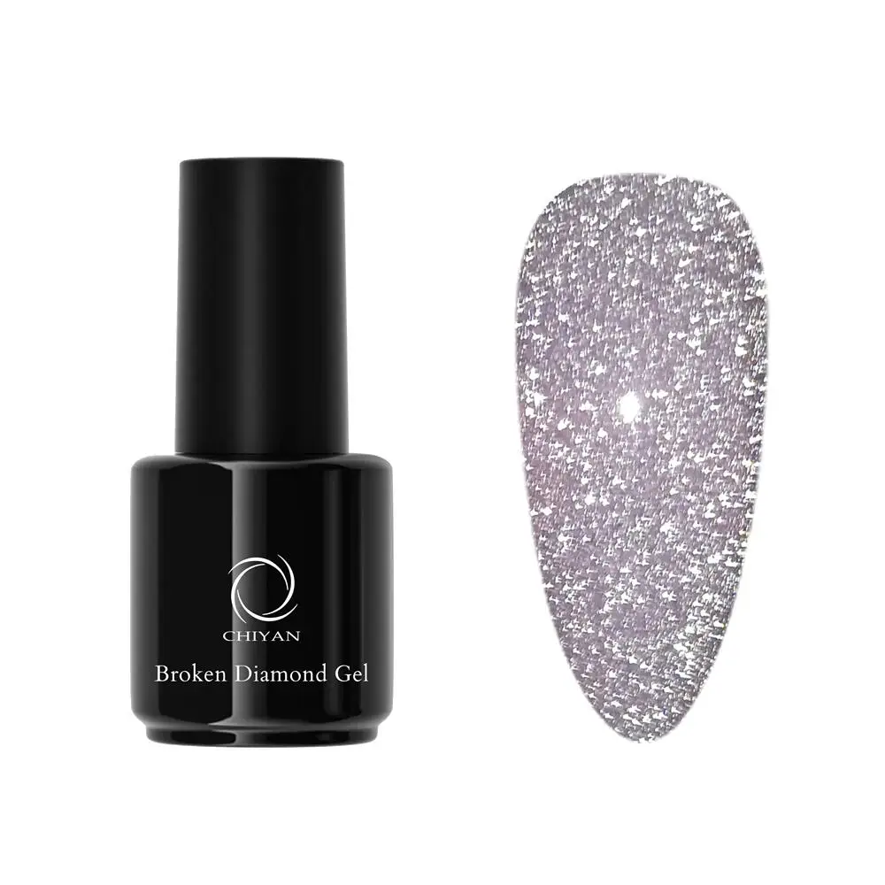 

Shine Reflective Glitter Broken Diamond Gel Nail Polish With Creat You Own Brand Wholesale Free Sample Gel Top Coat no Wipe High