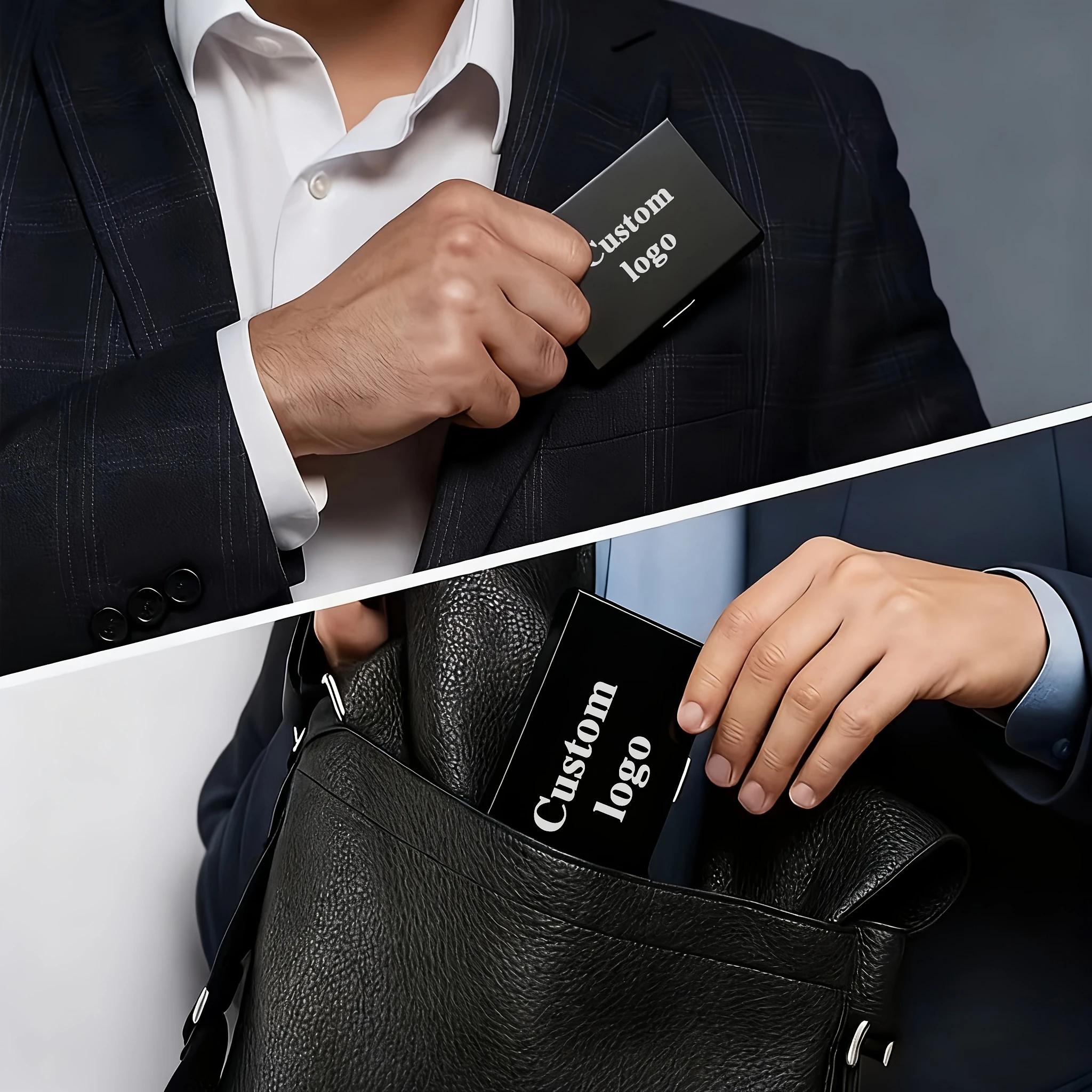 Customized Logo Cards Box, Lightweight Compact Stainless Steel Card Holder, Anti-Drop Scratch-Resistant, Prefect Gifts for Him