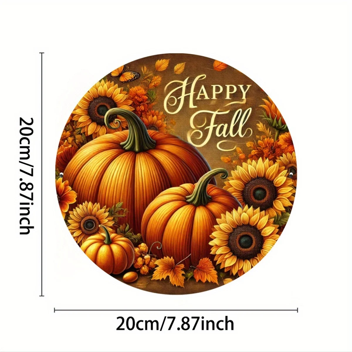 2D Flat - [2D Flat] 1pc 2D Flat Printed Art Featuring Autumn Pumpkins And Sunflowers, an Aesthetic Sign, Eye-Catching Logo, Perf