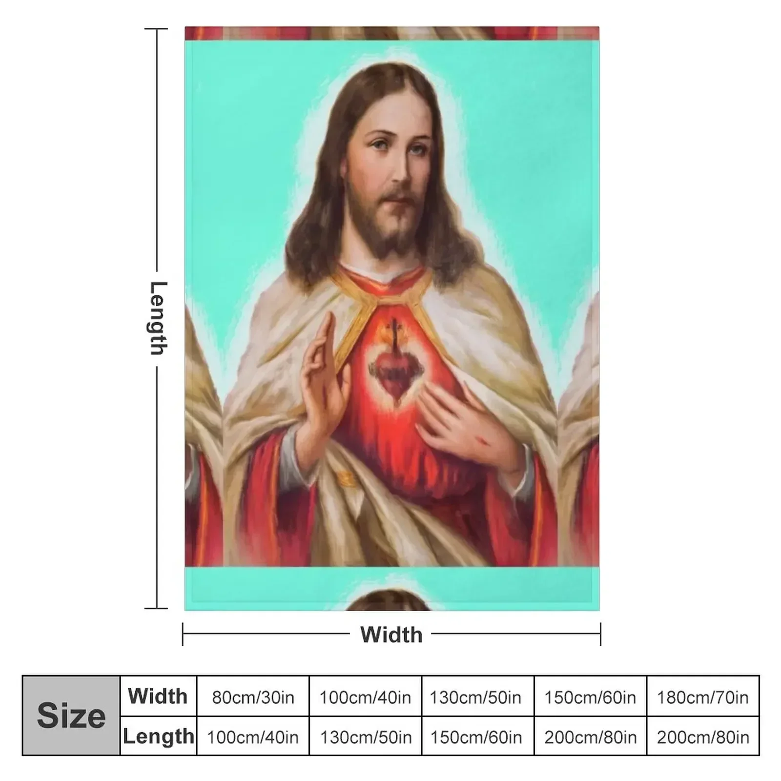 Jesus Christ painting | Jesus Christ | marry Christmas | Jesus Christ Sacred Heart Throw Blanket Bed linens Beach Blankets