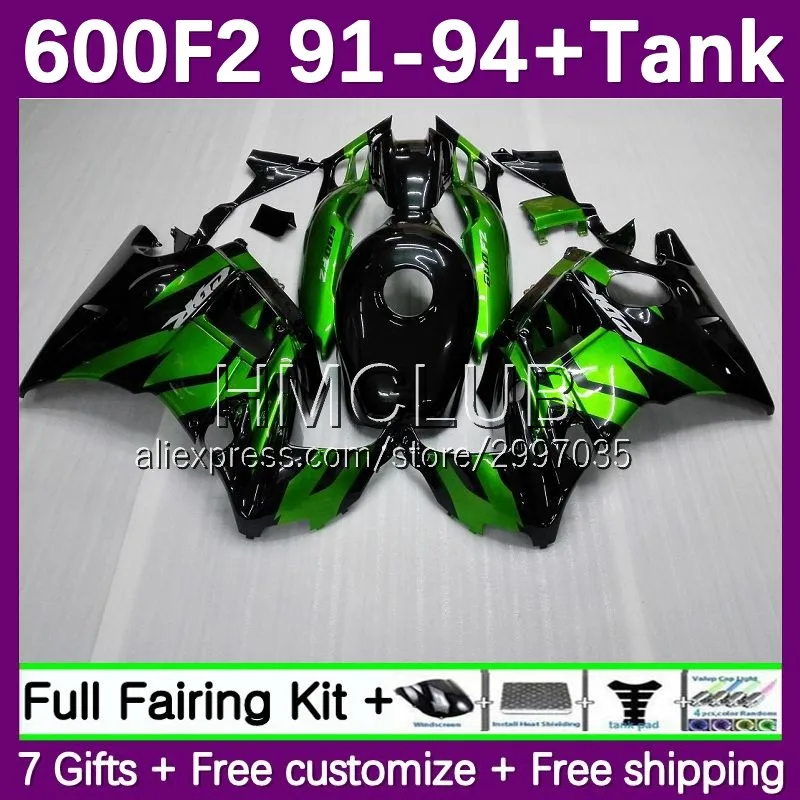 Fairing +Tank For HONDA CBR600 CBR 600F2 600 F2 FS CC 1No.28 CBR600F2 1991 1992 1993 1994 CBR600FS 91 92 93 94 Body gloss green