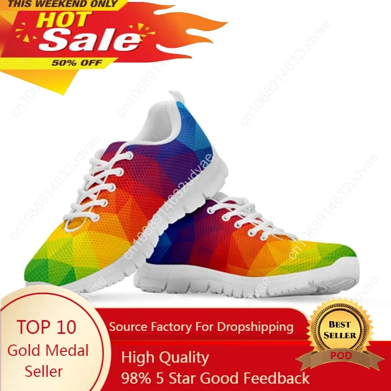 

Men's Sneakers Fashion Streetwear Shoes For Men Rainbow Flag Pride Pattern Flats Shoes Comfortable Sports Shoes